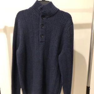 Button Turtleneck Sweater